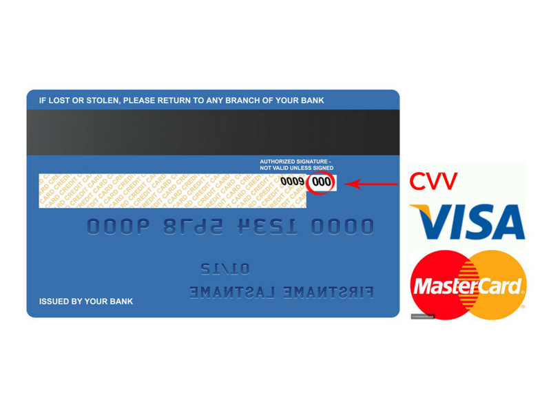 Debit card numbers with cvv
